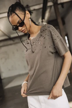 T-Shirts*Freeman T. Porter Tomia Grunge steeplegrey