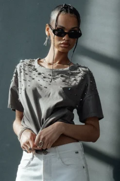 T-Shirts*Freeman T. Porter Tomia Grunge steeplegrey