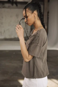 T-Shirts*Freeman T. Porter Tomia Grunge steeplegrey