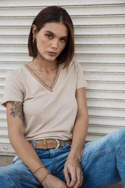 T-Shirts*Freeman T. Porter Tonia Linen irishcream