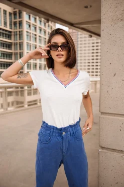 T-Shirts*Freeman T. Porter Tonia Linen white