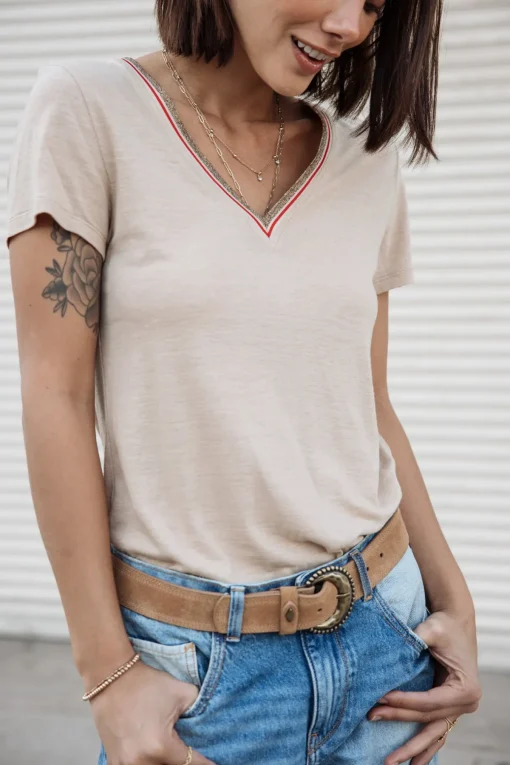 T-Shirts*Freeman T. Porter Tonia Linen irishcream