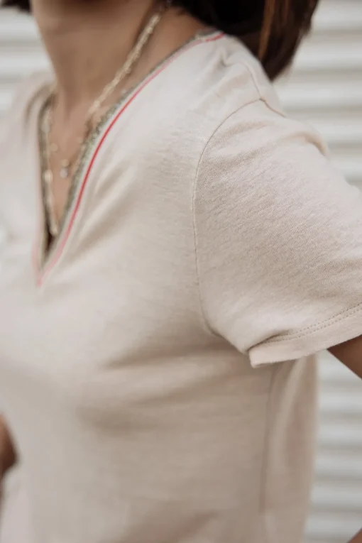 T-Shirts*Freeman T. Porter Tonia Linen irishcream