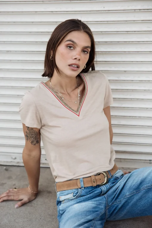 T-Shirts*Freeman T. Porter Tonia Linen irishcream