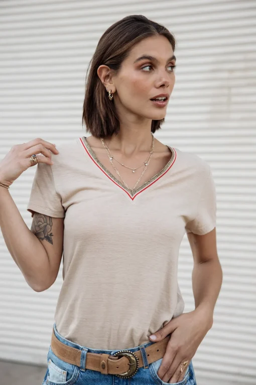 T-Shirts*Freeman T. Porter Tonia Linen irishcream