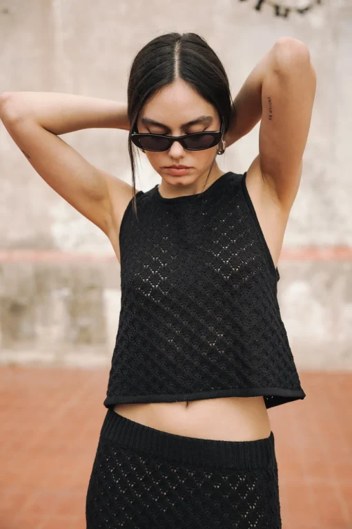 Mesh | Tops & Shirts*Freeman T. Porter Traia pointelle black