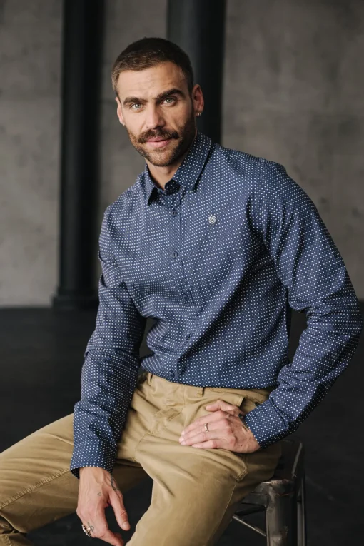 Shirts*Freeman T. Porter Yoris Puntini peacoat